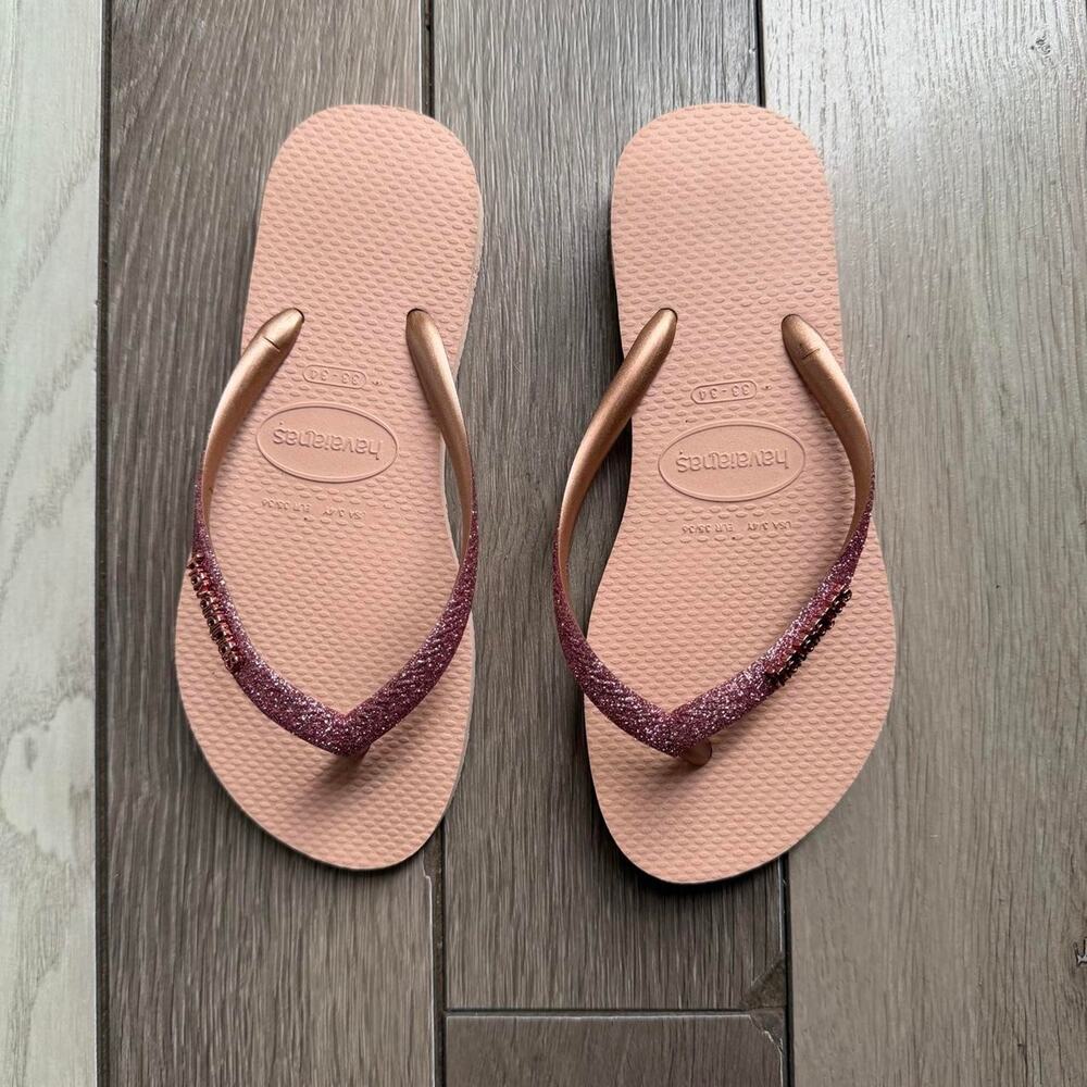 Havaianas slim glitter flip flops